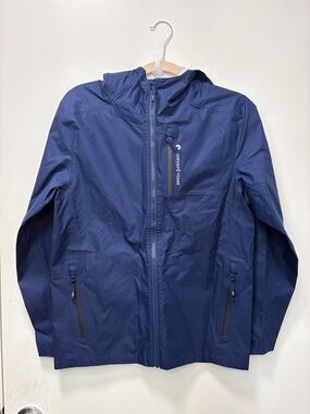 VINEYARD VINES BOYS PERFORMANCE HOODED RAIN JACKET NAVY BLUE!